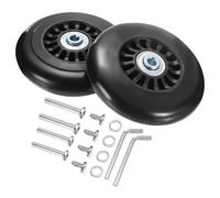 QUARKZMAN roulettes Remplacement pour Bagages 80 x 24mm/3,4" x 0,9" en Caoutchouc avec Roulements à Billes Kits de Réparation pour Valise Baisers en Ligne Skate Extérieur Noir, Ensemble de 2