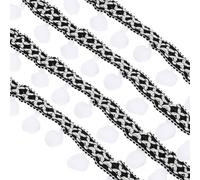 QUARKZMAN Ruban Brodé À Pompons, 20 Verges Garniture Frange Pompon Polyester, Broderie Tissée Pour DIY Couture Artisanat Décoration Vêtements, Bleu Foncé Et Blanc