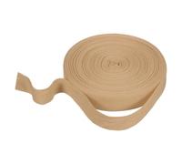 QUARKZMAN Ruban De Chevron en Coton 25mm x 21 Metres Rouleau De Biais en Tissu À Chevrons pour DIY Couture Emballage Cadeau, Brun Clair