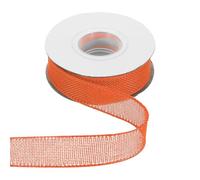 QUARKZMAN Ruban De Jute Avec Fil 1" x 10 Yards Bord Renforcé Ruban Croisé Tissé En Lin Pour Gros Nœud Couronne Fêtes Décoration Intérieure Et Extérieure, Orange