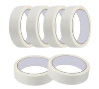 QUARKZMAN Ruban De Masquage 25 mm x 20 Mètres Ruban Adhésif Pour Peintres Pour DIY Artisanat Arts Peinture Murale Étiquetage Décoration Pour Voiture Maison Bureau, Blanc, Pack De 10