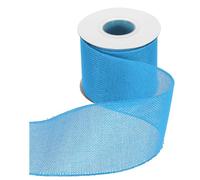 QUARKZMAN Ruban En Jute Avec Bord Renforce 3" x 10 Yards Ruban A Bords Renforces Croise Tissé En Lin Pour Gros Noeud Couronne Fetes Decoration Maison Et Exterieur, Bleu Ciel