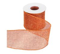 QUARKZMAN Ruban En Jute Avec Fil 3" x 10 Yards Bord Renforcé Ruban Croisé Tissé En Lin Pour Gros Nœud Couronne Fêtes Décoration Maison Et Extérieur, Rouge Brique