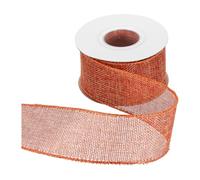 QUARKZMAN Ruban En Jute Avec Fil Métallique 2" x 10 Yards Bord Fil Métallique Ruban Croisé Tissé En Lin Pour Gros Nœud Couronne Fêtes Décoration Maison Et Extérieur, Peach Pink