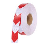 QUARKZMAN Ruban Réfléchissant, 1 Pouce x 82 Pieds Autocollant Ruban Réfléchissant Pour Remorque Imperméable Sécurité Autocollant Réflecteurs Nuit Ruban Flèche Pour Bikes, Rouge-Blanc