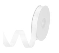 QUARKZMAN Ruban Satin Blanc 15mm 33 Yard(30M) Ruban Cadeau Gros-Grain Fin et Solide en Soie pour Bouquet de Mariage, pour Emballage Cadeau de Saint-Valentin, Nœuds de Boîte à Gâteaux