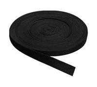 QUARKZMAN Ruban Sergé, 1Pcs 11 Yard x 10mm - Rubans en Tissu de Coton, Rouleau à Chevrons Pour Vêtements, Accessoires, Sacs (Noir)