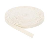 QUARKZMAN Ruban Sergé, 1Pcs 11 Yard x 8mm - Ruban en Tissu de Coton Rouleau à Chevrons Pour Vêtements, Accessoires, Sacs (Beige Blanc)