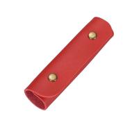 QUARKZMAN Sac à Baguettes et Support Portable en Cuir PU Rouge | Étui de rangement, 1 paire, avec fermeture à pression, pour batterie et mailloches, rangement pour batteurs