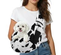 QUARKZMAN Sac de Transport en Bandoulière pour Petit Chien et Chat Blanc | Jusqu'à 16.5 Lbs, Sac À Bandoulière Cross Body Pour Animaux, Tissu Respirant Avec Poche，Harnais De Transport Pour Chats