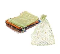 QUARKZMAN Sachets en organza, 50pcs 13 x 18cm Sachet à bonbons mesh avec cordon pour bijoux cadeaux fête pochon Noël mariage festival petit cadeau, multicolore