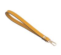 QUARKZMAN Sangle de Poignet en Cuir, Lanière de Poignet de 7,48 Pouces, Dragonne de Remplacement en Cuir pour Pochette, Portefeuille, Porte-Clés, Sac, Bricolage (Or Jaune)