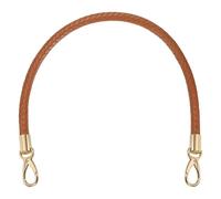 QUARKZMAN Sangle de Sac tressée 65 cm Cuir polyuréthane Jaune Brun | Sangle d'épaule, remplacement de poignée de sac à main, pour fabrication maison, sac sous le bras, boucle en or clair