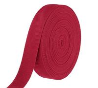 QUARKZMAN Sangle En Coton 32mm x 10m (L x l) Sangle Tissée En Polyester Coton Ruban Tissé Ruban Pour Art Et Artisanat Poignées De Sac En Sangle Confection De Ceinture En Tissu, Rouge Foncé