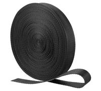 QUARKZMAN Sangle en Nylon, 20 M x 2,5 Cm Bande Plate en Polypropylene pour Sacs, Couverture Solaire De Piscine, Réparation Bricolage (Noir)