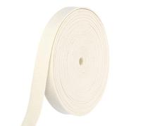 QUARKZMAN Sangle en Polyester Coton 10m x 20mm x 1,5mm（LxlxÉp） Beige | Ruban de Sangle Tressée, Bande élastique à coudre pour Art Artisanat Poignées de Sac Fourreau Ceinture en Tissu Fournitures