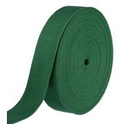 QUARKZMAN Sangle en Polyester Coton 14m x 38mm x 1,5mm（LxlxÉp） Vert Foncé | Ruban de Sangle Tressée, Bande élastique à coudre pour Art Artisanat Poignées de Sac Fourreau Ceinture en Tissu Fournitures