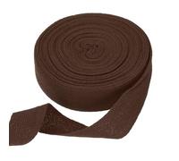 QUARKZMAN Sangle en Ruban de Coton à Chevrons, 25mm x 10 mètres Ruban en Coton Bandes de Biais pour DIY à la Main Couture Emballage Cadeau Poignée Sac en Tissu Bricolage, Marron Foncé