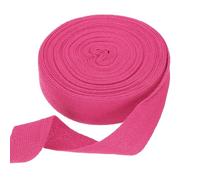 QUARKZMAN Sangle en Ruban de Coton à Chevrons, 25mm x 10 mètres Ruban en Coton Bandes de Biais pour DIY à la Main Couture Emballage Cadeau Poignée Sac en Tissu Bricolage, Rouge Rosé