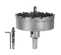 QUARKZMAN Scie Cloche à Métal Coupeur de Carbure 80mm Diamètre pour 0,39" Épais Acier Inoxydable, Métal, Alliage d'Aluminium, Cuivre, Laiton, Plastique, avec Embout Central Supplémentaire