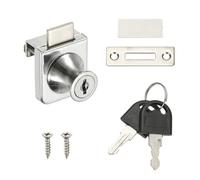 QUARKZMAN Serrure Pour Porte En Verre De Vitrine, 1 Pc Serrure De Vitrine Sans Perçage En Acier Inoxydable Pour Porte En Verre Simple Avec Vis Pour Vitrine D'Épaisseur 5-8mm, Clés