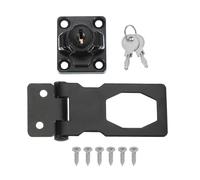 QUARKZMAN Serrures À Crémone À Bouton Tournant Avec Clés Sécurité Loquet Fermeture À Crémone Avec Clés & Vis 2.5 Pouce Pour Fenêtre Grange Tiroir Armoire Garage Placards Portes (Noir)