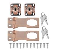 QUARKZMAN Serrures À Crémone À Bouton Tournant Avec Clés Sécurité Packlock Loquet Crémone Avec Clés & Vis 3 Pouces Pour Fenêtre Grange Tiroir Armoire Garage Petites Portes (Lot De 2, Rouge)