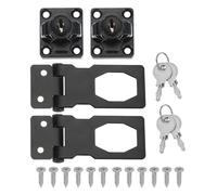 QUARKZMAN Serrures A Loquet A Clef A Bouton Tournant Pack De Securite Loquet A Fermoir Avec Cles Et Vis 2.5 Pouce Pour Fenetre Grange Tiroir Armoire Garage Petites Portes (Pack De 2, Noir)