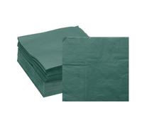 QUARKZMAN Serviettes Cocktail, 100 Pack Serviettes Jetables Carrées Vert Foncé 2-Ply 25 x 25 cm Serviettes Papier Pour Dîner Mariage Bar Fête D'Anniversaire Et Usage Quotidien