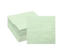 QUARKZMAN Serviettes Cocktail, 100 Pack Vert Clair 2-Ply Serviettes Jetables Carrees 25 x 25 cm Serviettes Boisson Papier Pour Wedding Bar Birthday Party et Usage Quotidien