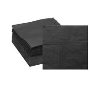 QUARKZMAN Serviettes Cocktail, 100 Paquets Noir 2-Ply Carré Serviettes Jetables 13" x 13" Serviettes Papier Pour Dinner Wedding Bar Birthday Party Et Utilisation Quotidienne