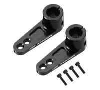 QUARKZMAN Servo de Direction en Alliage d'Aluminium 25T Corne de Bras Noir pour 1/8 1/10 RC Voiture/Bateau/Avion Accessoires de Bateau 2 Pcs