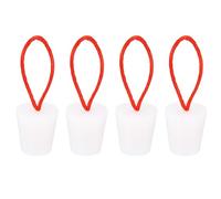 QUARKZMAN Silicone Caoutchouc Conique Bouchon 18 à 25mm Solide Baignoire Bonde Bouchon avec Poignée pour Test Tubes, Eau Tuyau, Drainage Trou, Blanc 4 Pièces