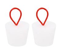QUARKZMAN Silicone Caoutchouc Conique Bouchon 29 à 38mm Solide Baignoire Bonde Bouchon avec Poignée pour Test Tubes, Eau Tuyau, Drainage Trou, Blanc 2 Pièces