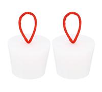 QUARKZMAN Silicone Caoutchouc Conique Bouchon 30 à 39mm Solide Baignoire Bonde Bouchon avec Poignée pour Test Tubes, Eau Tuyau, Drainage Trou, Blanc 2 Pièces