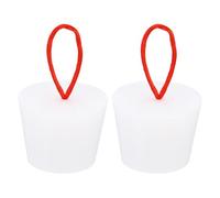 QUARKZMAN Silicone Caoutchouc Conique Bouchon 31 à 40mm Solide Baignoire Bonde Bouchon avec Poignée pour Test Tubes, Eau Tuyau, Drainage Trou, Blanc 2 Pièces