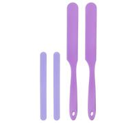 QUARKZMAN Silicone Remuer Bâtons Trousse, 2Pcs Réutilisable Mélange Bâtons et 2Pcs Spatule Grattoir pour Mélanger Résine Cire Pain Epoxy Liquide Bricolage Artisanat, Violet