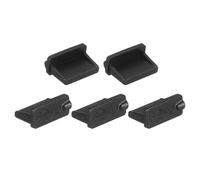 QUARKZMAN Silicone USB Port Cache, 5pcs Ordinateur Ordinateur Portable Anti Poussière Housse Poussière Bouchon Capuchons, Anti Poussière Bouchon Protecteur Bouchons (Noir)