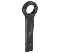 QUARKZMAN Slogging Box End Striking Ring Wrench 34mm Metrique CR-V Steel 12-Point Flat Strike Wrench Baking Paint Single Head Spanner Hand Tool pour Mechanical Automotive Repair