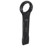 QUARKZMAN Slogging Box End Striking Ring Wrench 43mm Métrique CR-V Acier 12-Point Flat Strike Wrench Baking Paint Single Head Spanner Hand Tool Pour Mechanical Automotive Repair