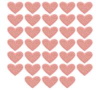 QUARKZMAN Solid Skin Pink Small Heart Patch Appliques Embroidered Patches Garment DIY Embellishments 2.6x2cm/1x0.8 Inch Pour Vest Clothes Backpacks Hats, DIY Crafts Caps, Pack of 33