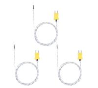 QUARKZMAN Sonde Thermocouple Type K Mini Connecteur Capteur De Température Universel Pour TM-902C TES1310 Thermomètre, -50-400C 1.5 M 4.9Pieds Blanc 3 Pcs
