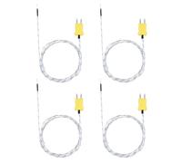 QUARKZMAN Sonde Thermocouple Type K Mini Connecteur Capteur de Température Universel pour TM-902C TES1310 Thermomètre, -50-400C 1.5 m 4.9ft Blanc 4 Pcs