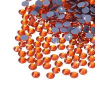 QUARKZMAN Strass À Fixation À Chaud Strass À Dos Plat Cristal Verre Gemmes | Art Strass Pour Artisanat Vêtements DIY Décoration, 2880 Pcs, Orange, SS6 2mm