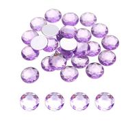 QUARKZMAN Strass Acryliques Ronds à Dos Plat, 30mm Violet Clair Strass en Cristal à Dos Plat, pour Artisanat, Vêtements, Chaussures, Cadeaux de Décoration DIY 25Pcs