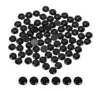 QUARKZMAN Strass Ronds En Acrylique À Dos Plat, 8mm SS40 Strass Cristal Noir Pour Artisanat Vêtements Chaussures DIY Décoration Cadeaux 100Pcs