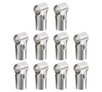 QUARKZMAN Structurel Tuyau Connecteur Joint Tuyau Colliers 180 Degré 2 Chemin, 10 Ensemble Inox Acier Coin Raccord Fin Rails Pince Ajustement OD 1 pouce (25 mm) Tube, Argent