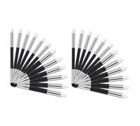 QUARKZMAN Stylo Éponge À Estomper, 2 Tailles Double Extrémité Lavable Pinceau À Estomper Dessin Outil Art Reutilisable pour Créateur Ombre Détail Correction (Lot de 12, Ton Argenté)