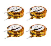 QUARKZMAN Super Capacitor, 5.5V 0.33F Capacitor Bouton Type V, Haute force Faible Resistance Haute Uniformite pour Jouets Electroniques Moteur AC Ecran Intelligent (Doré, Lot de 4)