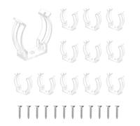 QUARKZMAN Support de fixation en U T10 pour tube fluorescent Bracket clips en plastique pour tuyau avec vis pour ampoules LED plafonnier, transparent, lot de 12